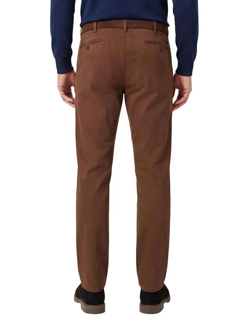 Katoenen chino Meyer Rio bruin