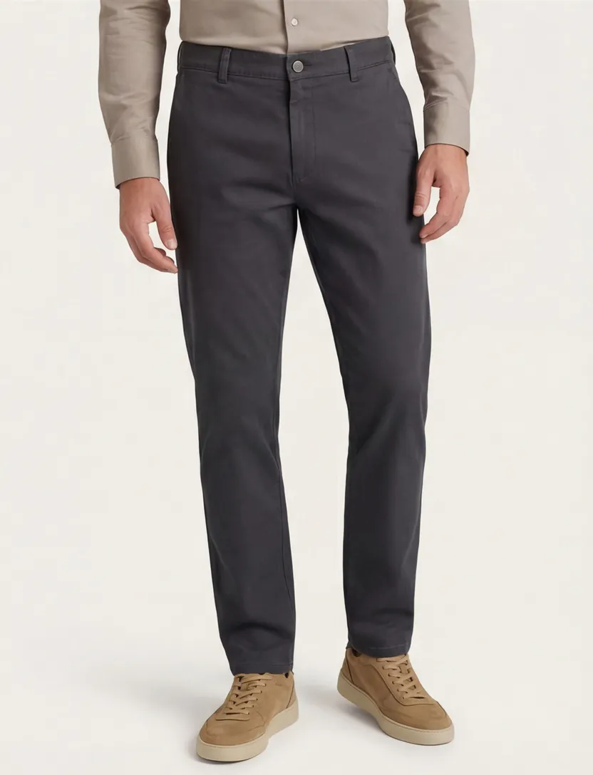 Katoenen chino Meyer Rio grijs