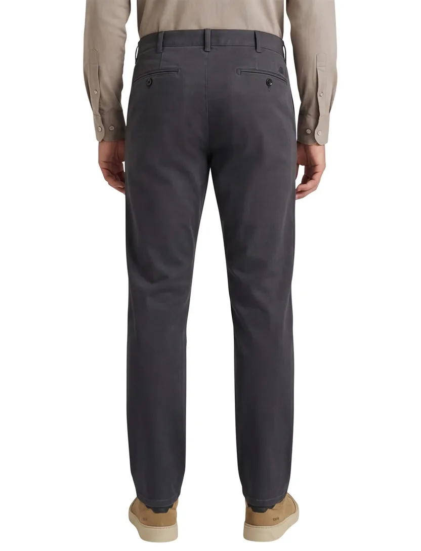 Katoenen chino Meyer Rio grijs