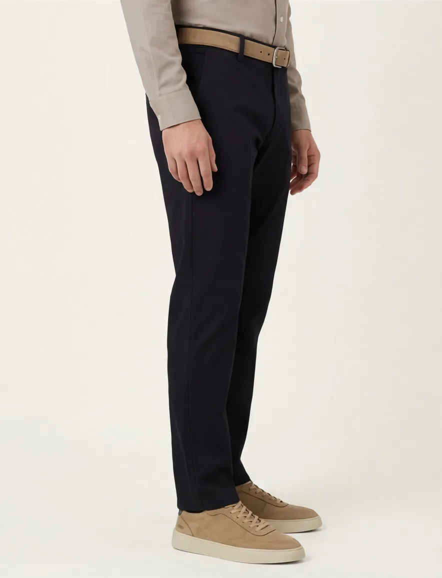 Meyer chino katoen navy