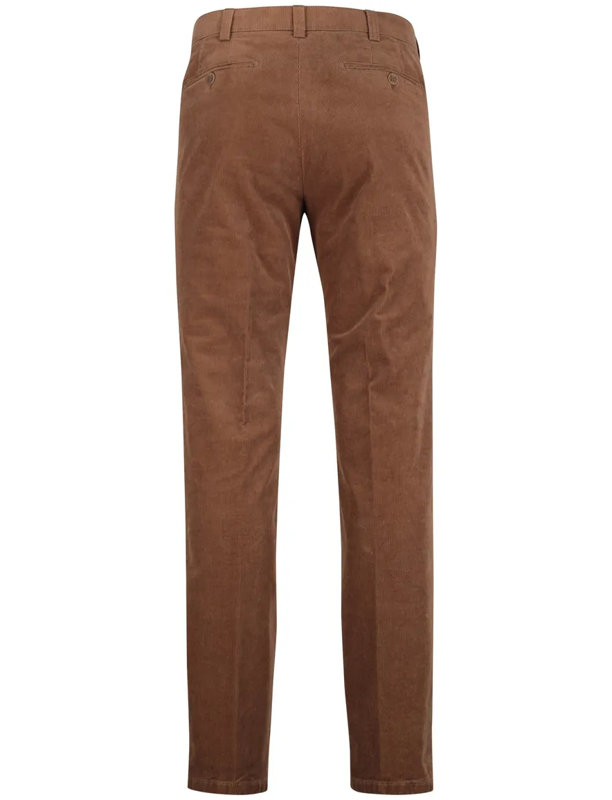 Katoenen corduroy Meyer Rio chino bruin