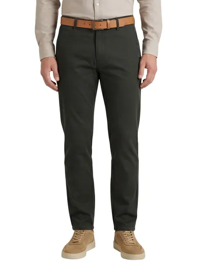 Meyer Meyer 5-pocket broek groen effen katoen