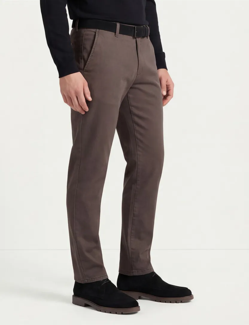 Meyer 5-pocket broek bruin polyester