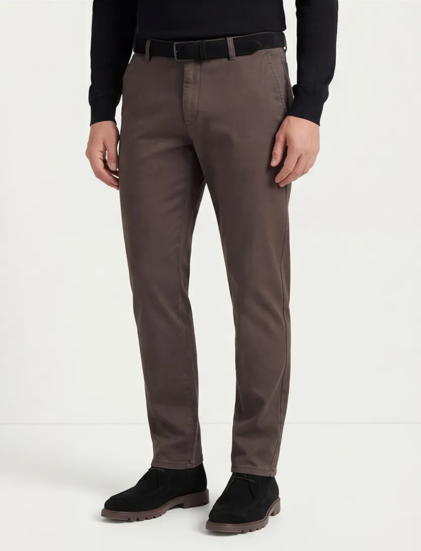 Meyer 5-pocket broek bruin polyester