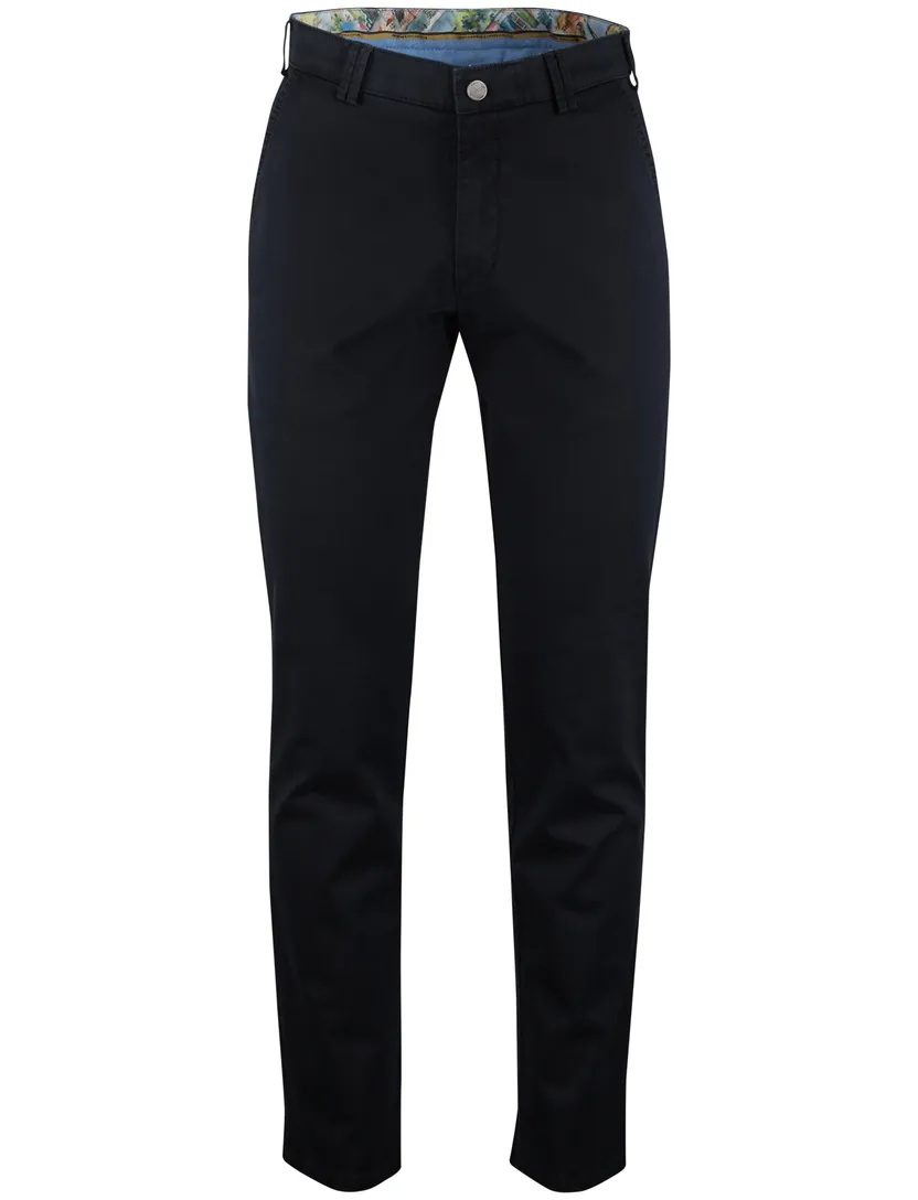 Meyer Rio chino katoen donkerblauw effen