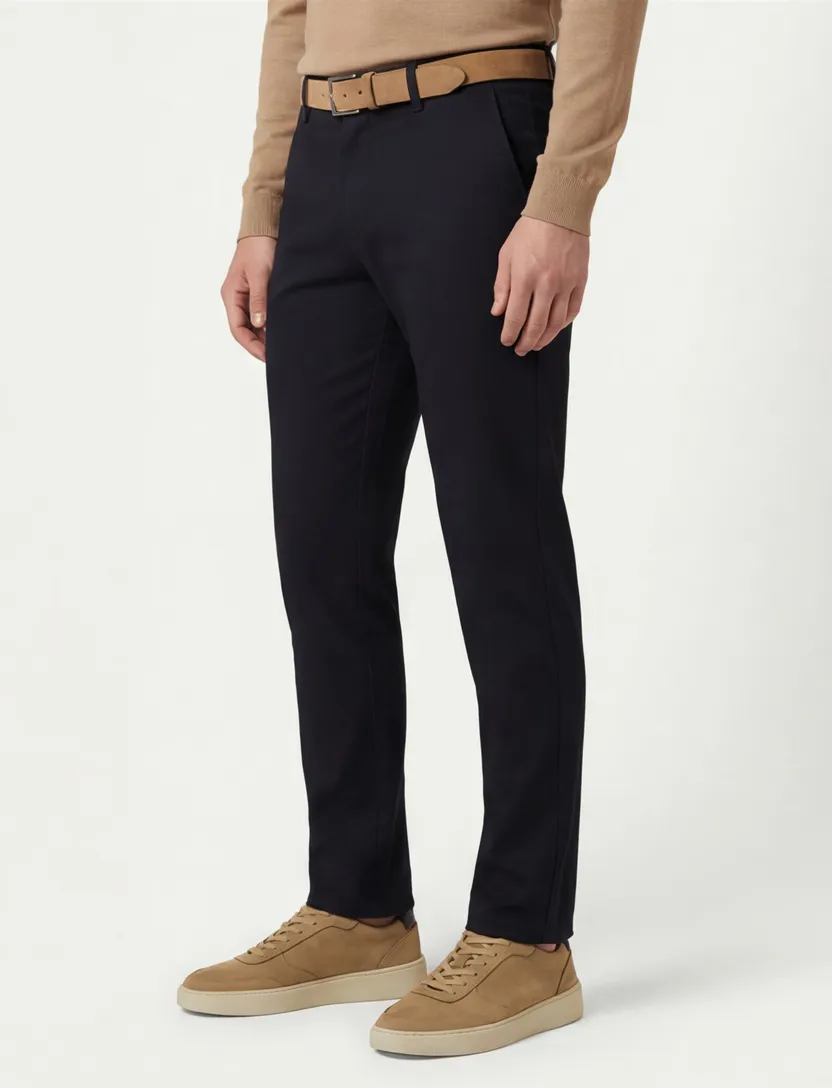 Katoenen chino Meyer Rio zwart