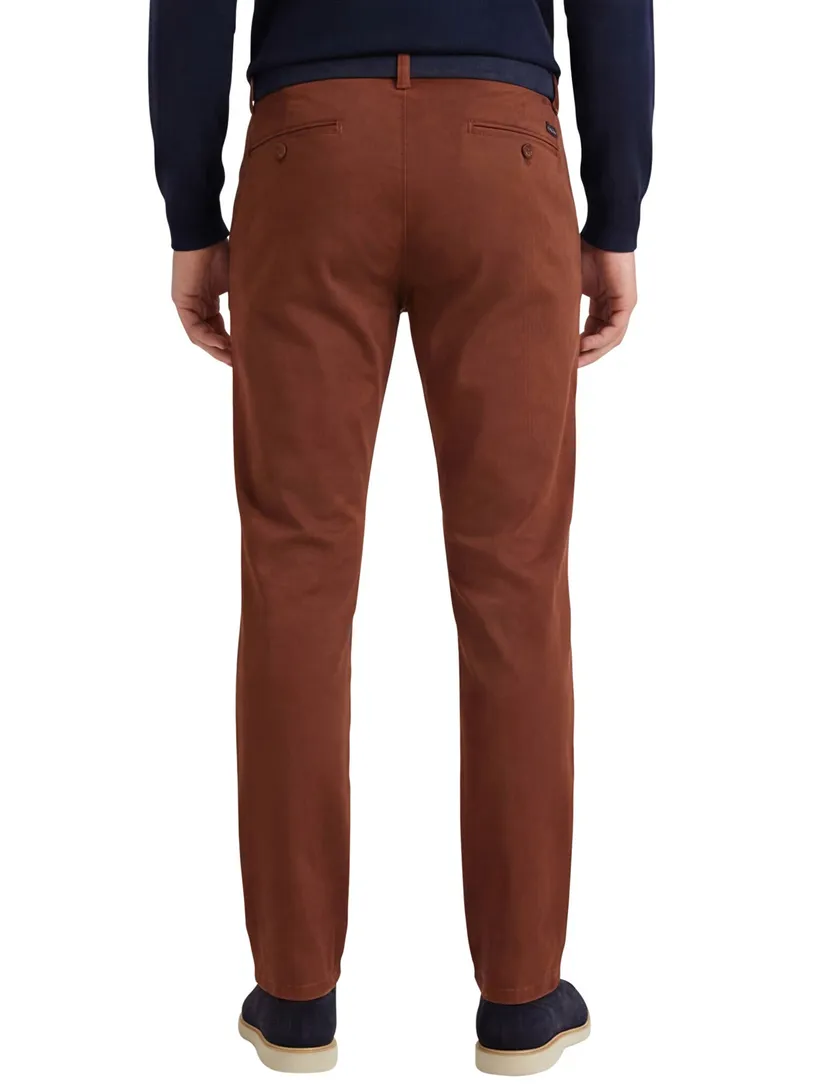 Katoenen chino Meyer Rio bruin
