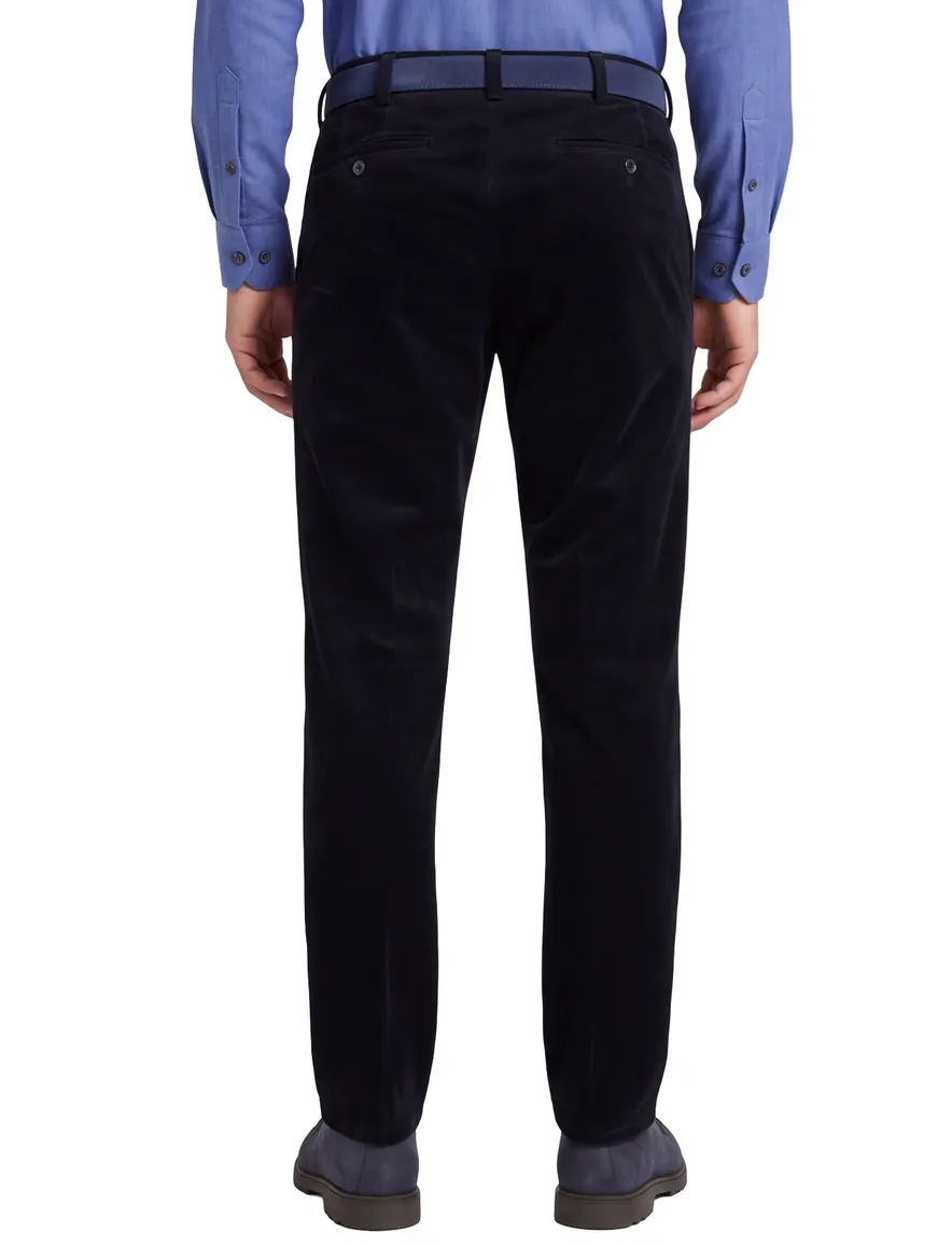 Meyer Rio corduroy chino donkerblauw katoen