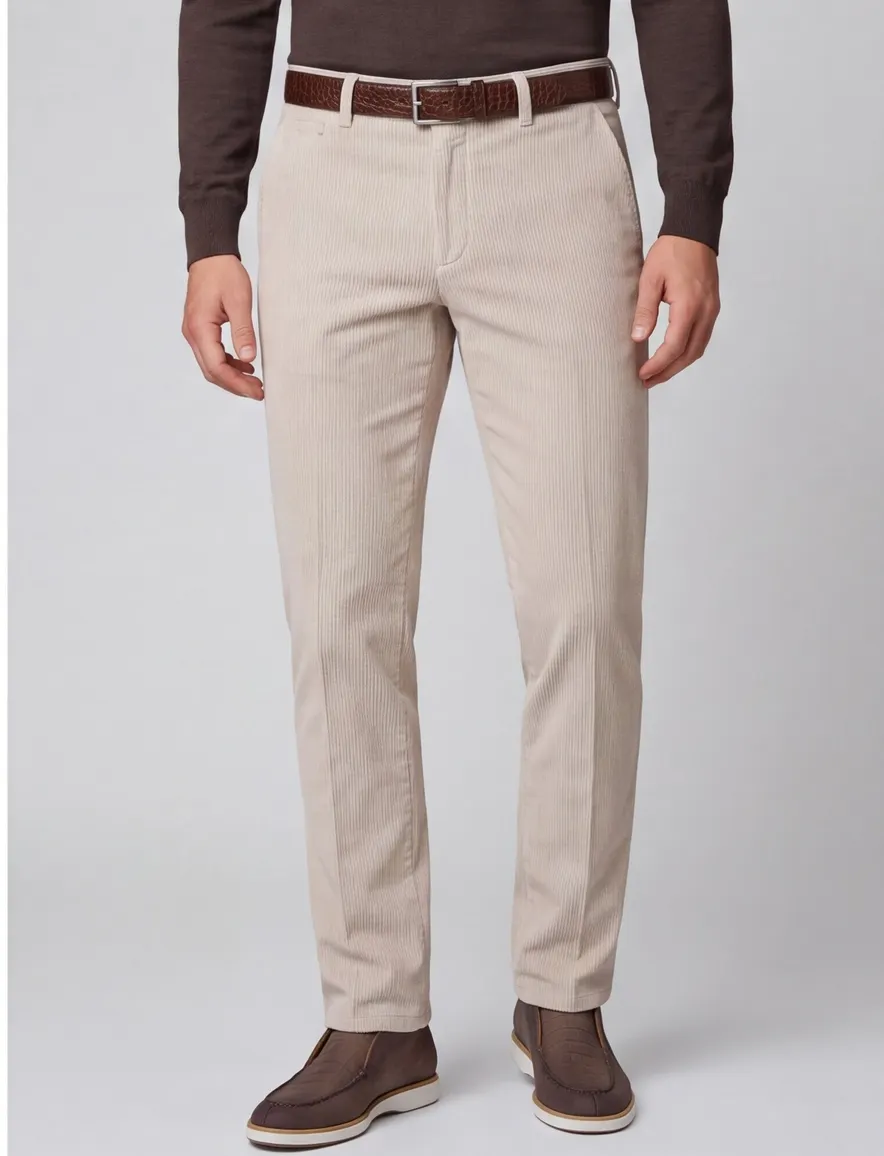 Meyer Rio corduroy chino beige katoen