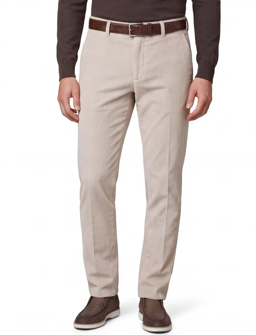 Corduroy chino Meyer Rio beige katoen