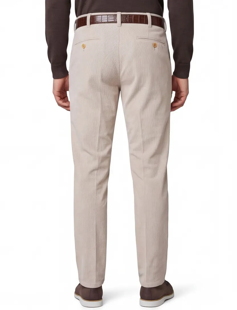 Corduroy chino Meyer Rio beige katoen