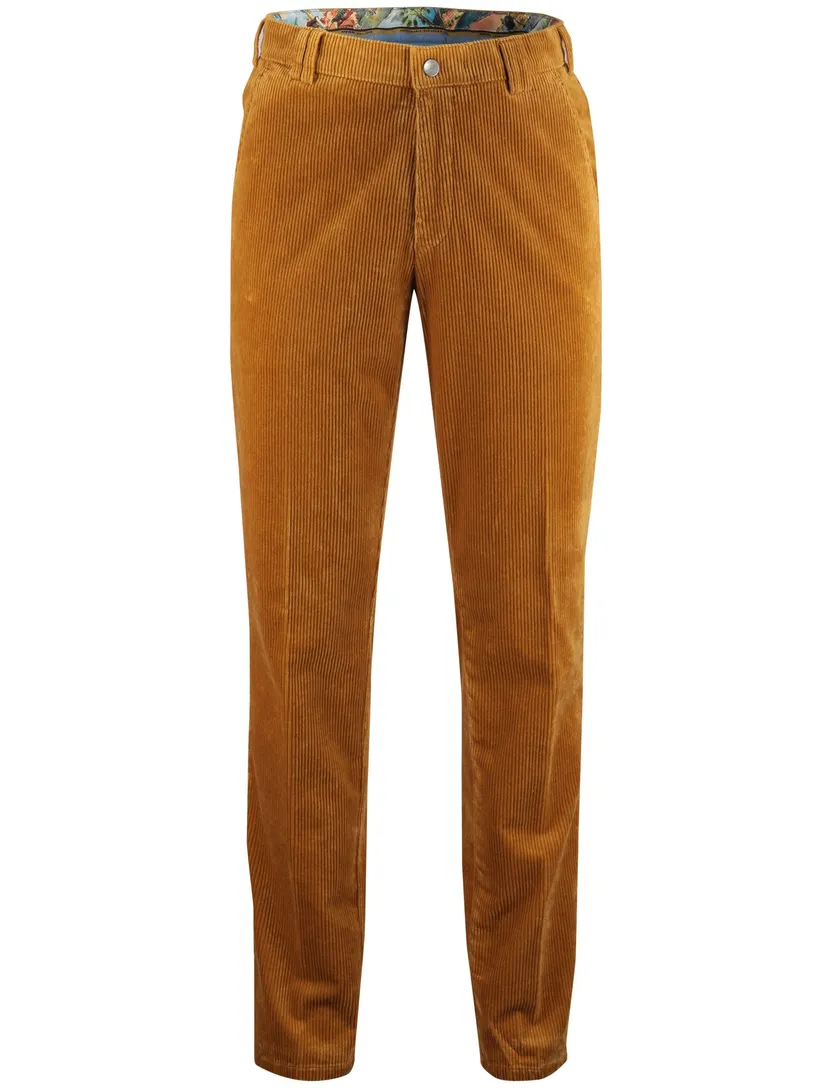 Katoenen corduroy chino Meyer camel