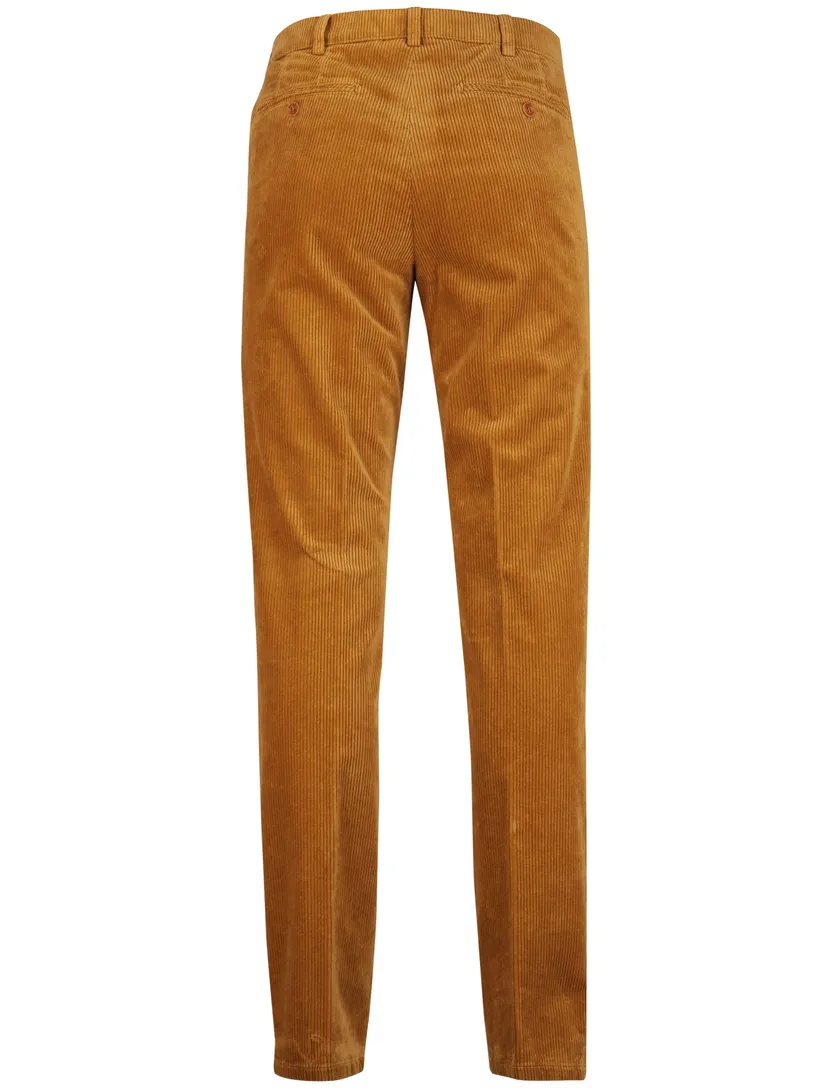 Katoenen corduroy chino Meyer camel