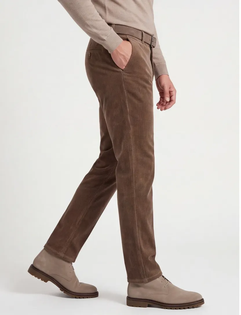 Meyer corduroy chino bruin katoen