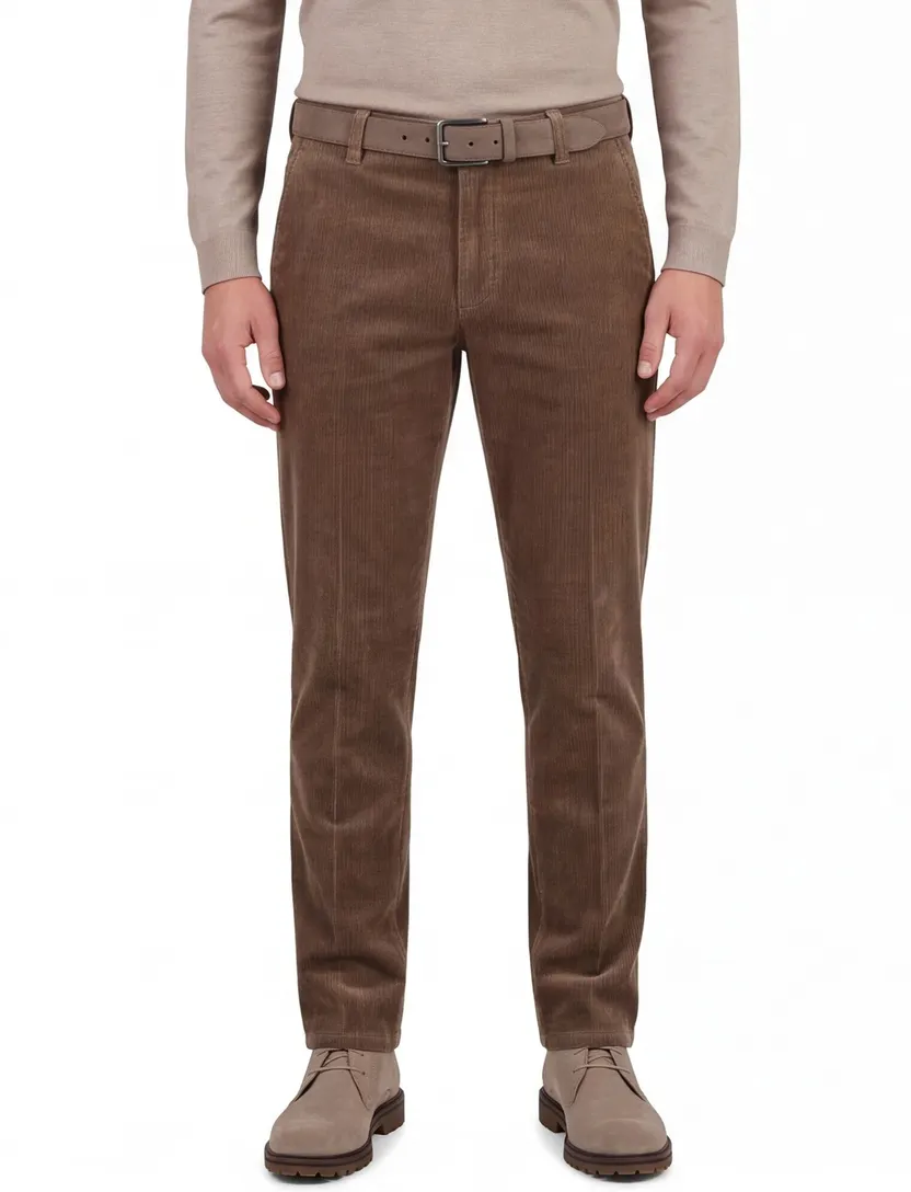Meyer corduroy chino bruin katoen