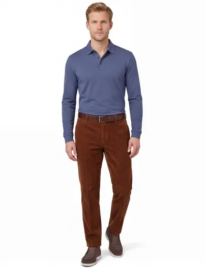 Meyer Meyer Rio corduroy chino bruin katoen