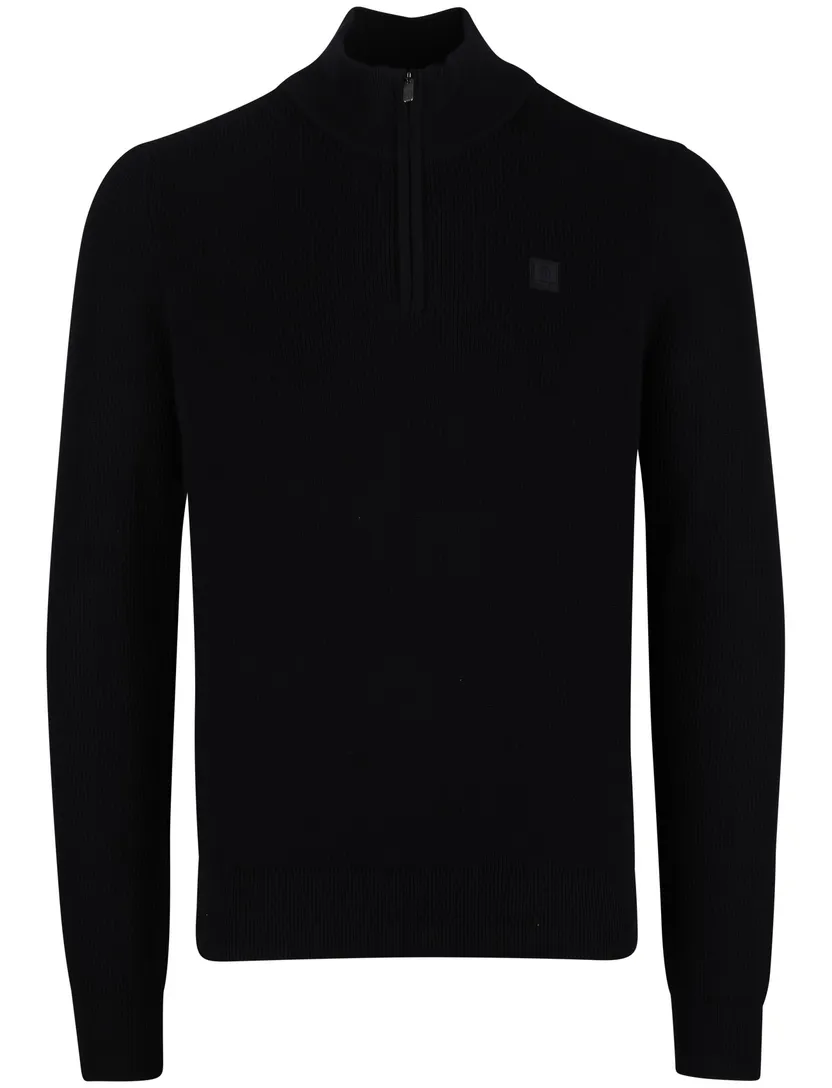 State of Art half zip trui donkerblauw gemêleerd