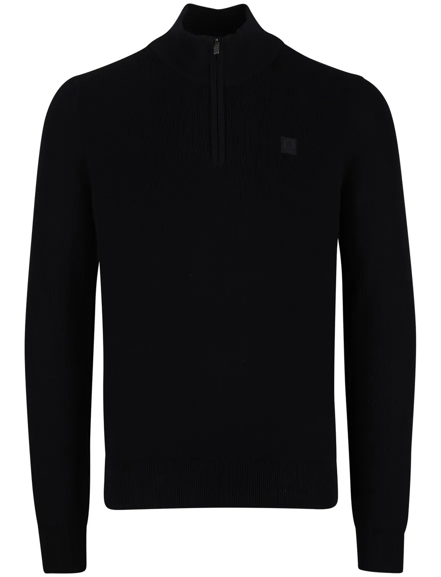 State of Art half zip trui donkerblauw katoen