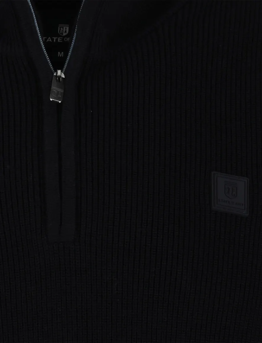 State of Art half zip trui gebreid navy