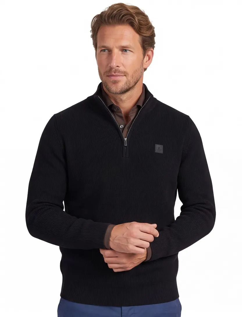 State of Art half zip trui donkerblauw gemêleerd