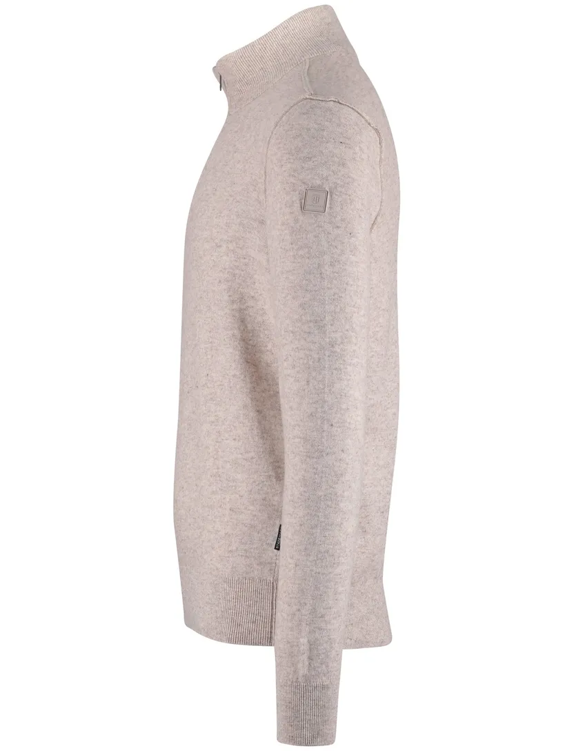 State of Art half zip trui beige gemêleerd