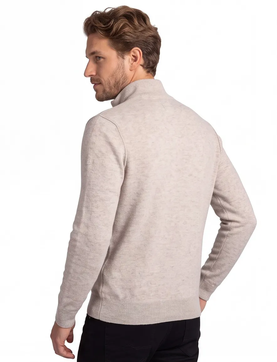 State of Art half zip trui beige normale fit