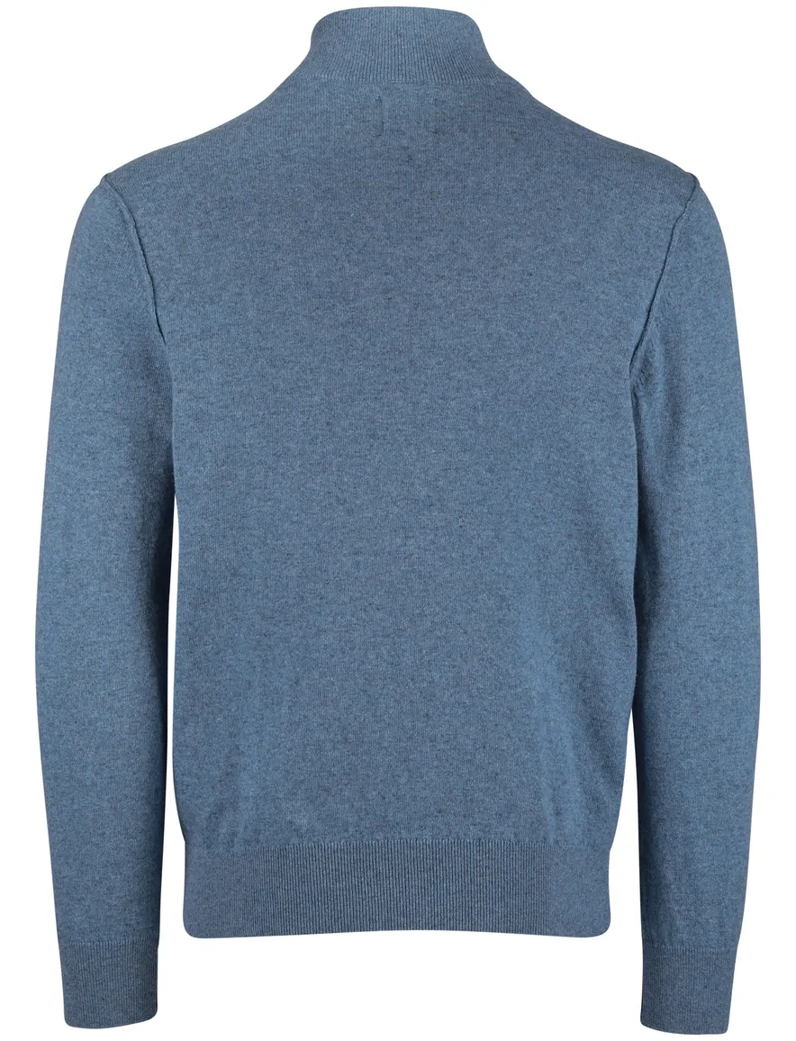State of Art half zip trui melange blauw