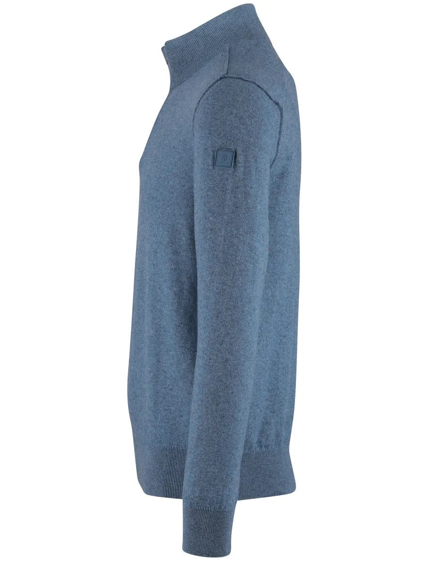 State of Art half zip trui blauw normale fit