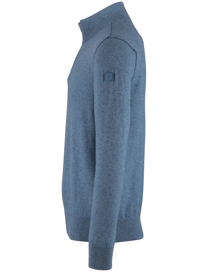 State of Art half zip trui melange blauw