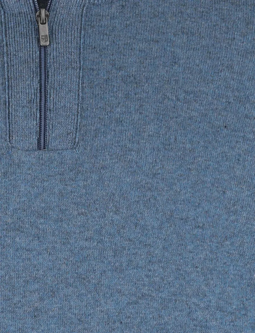 State of Art half zip trui blauw normale fit