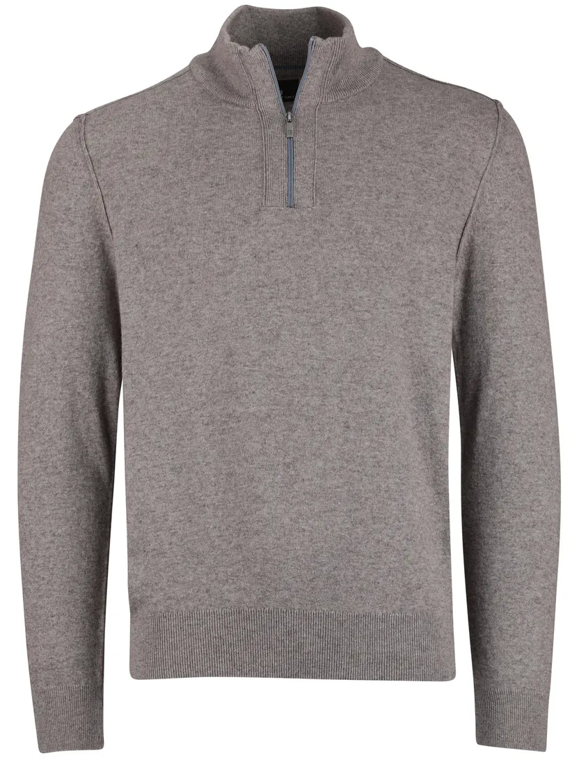 State of Art half zip trui grijs gemêleerd