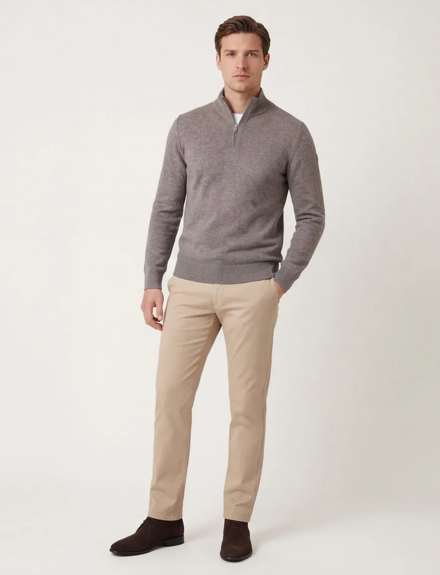 State of Art half zip trui melange grijs