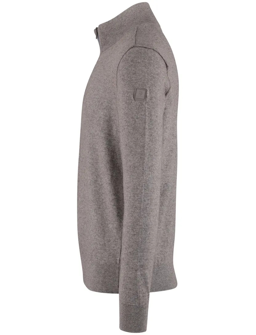 State of Art half zip trui grijs gemêleerd