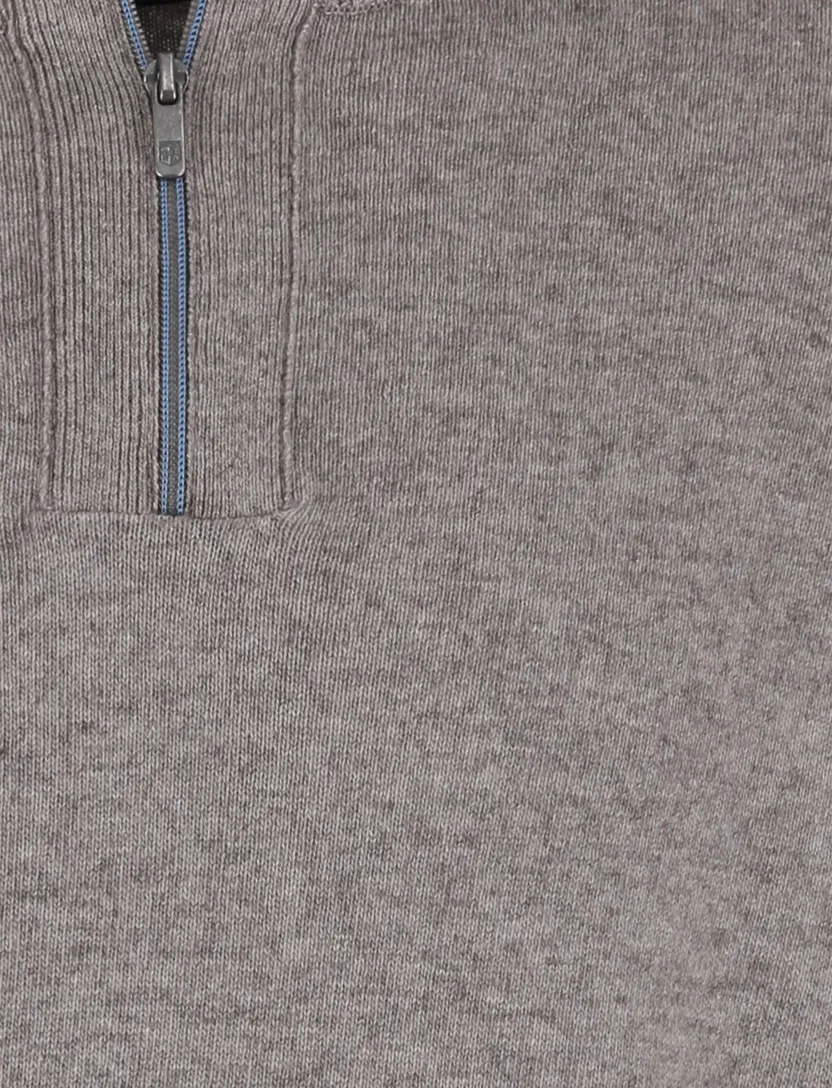 State of Art half zip trui grijs gemêleerd