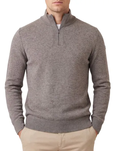 State of Art State of Art half zip trui beige gemêleerd