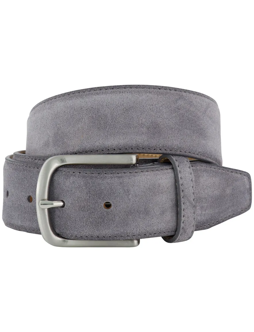 Lindenmann riem grijs leer effen
