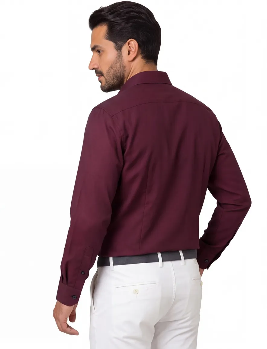 Eterna Modern fit Overhemd rood effen katoen strijkvrij