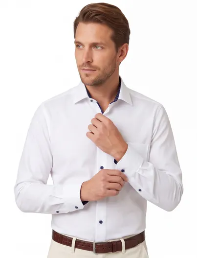 Eterna Eterna overhemd ml 5 wit effen wijde fit