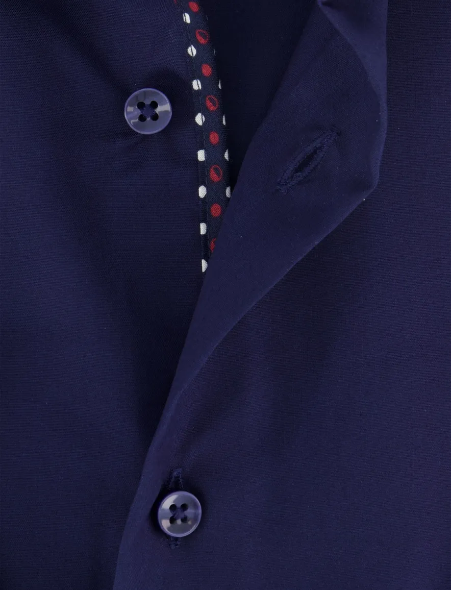 Eterna comfort fit donkerblauw effem semi-wide collar