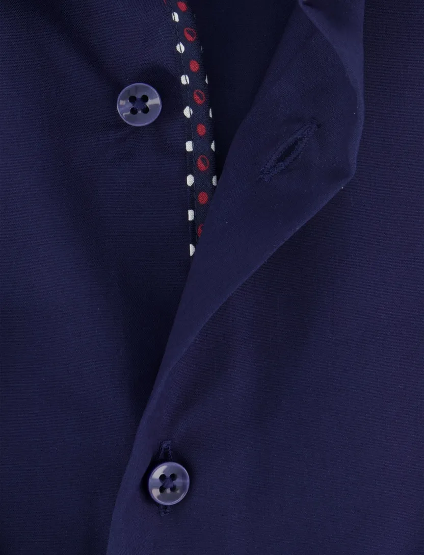 Eterna comfort fit donkerblauw effen