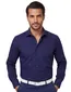 Eterna comfort fit donkerblauw effem semi-wide collar