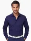 Eterna comfort fit donkerblauw effen