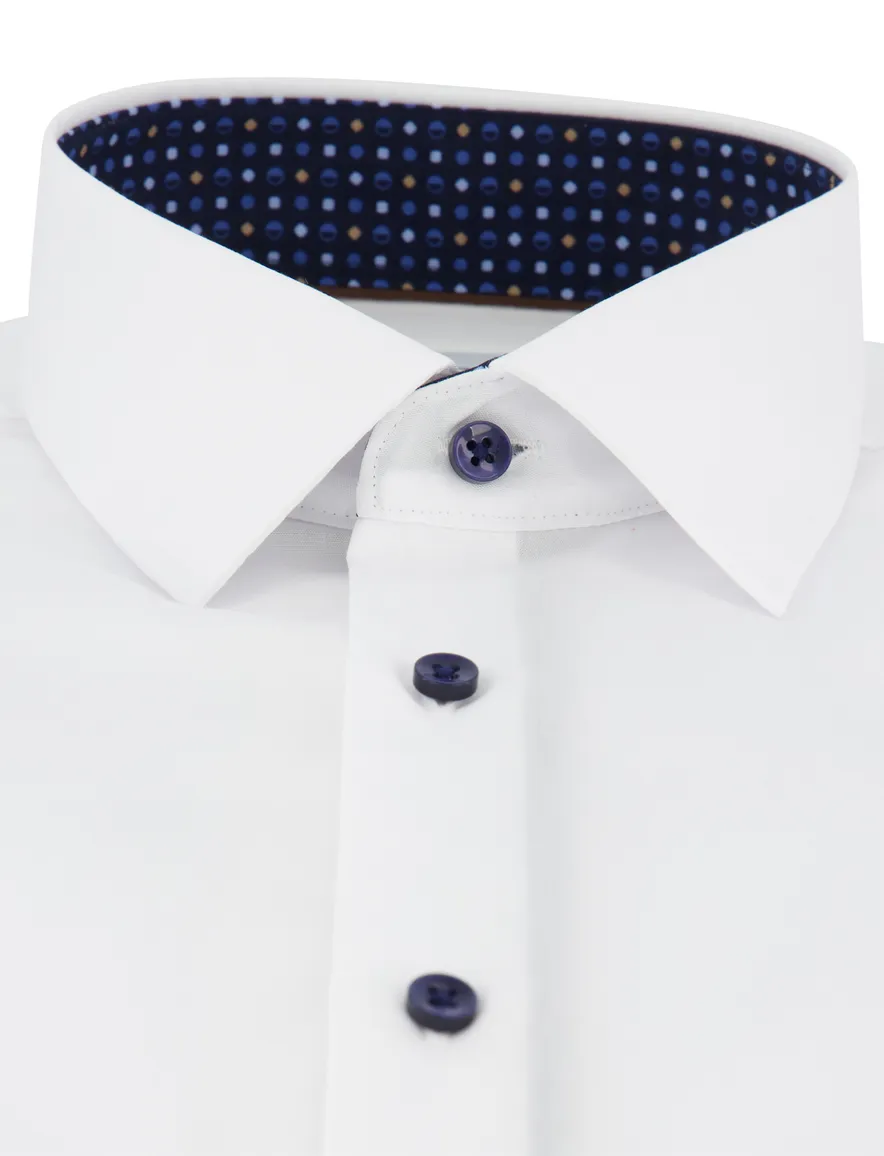 Eterna Slim Fit Overhemd wit strijkvrij katoen