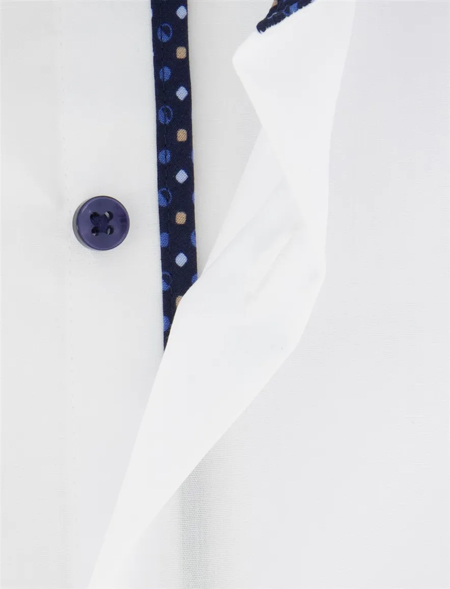Eterna Slim Fit Overhemd wit strijkvrij katoen