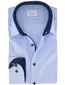 Eterna overhemd slim fit blauw effen strijkvrij