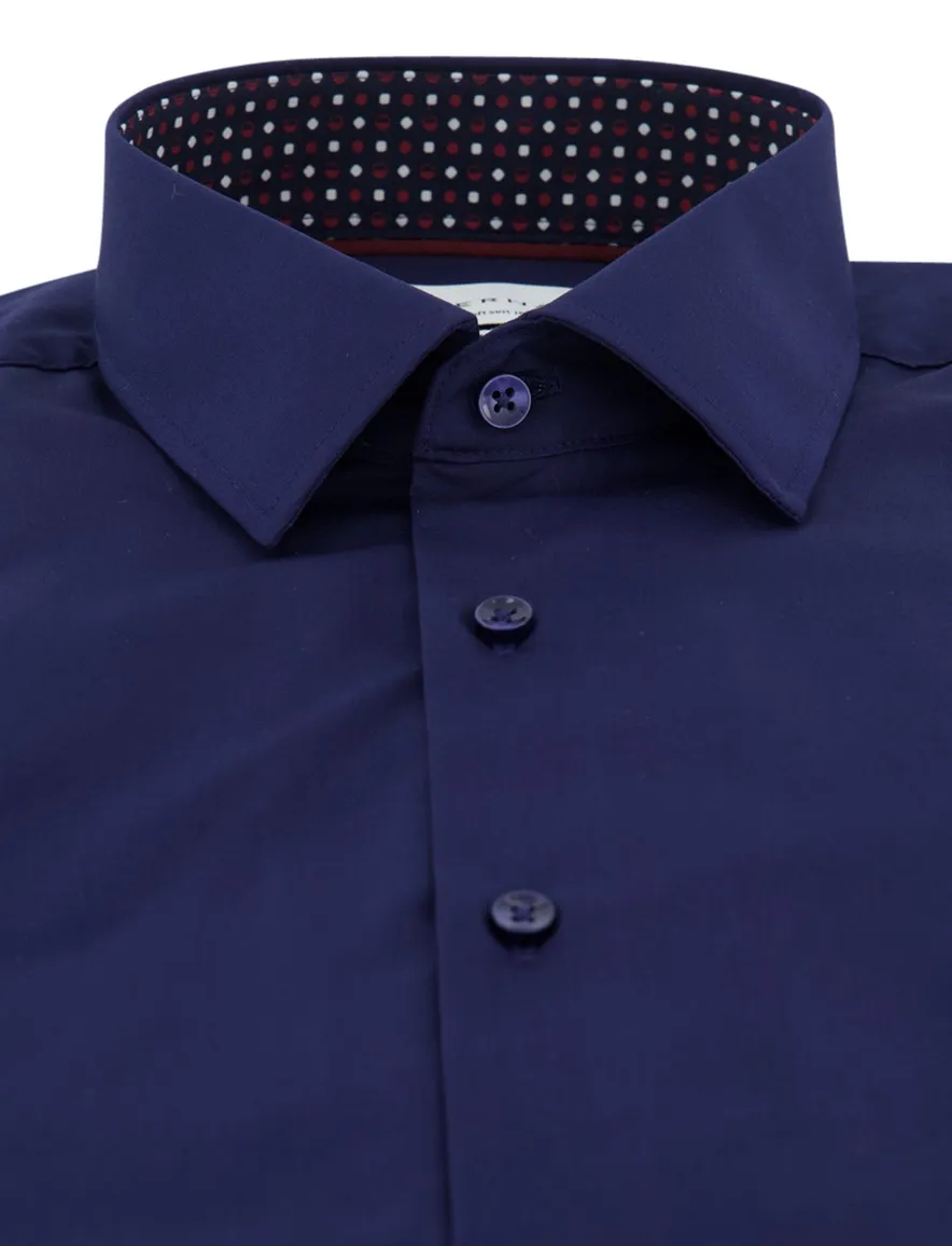 Eterna overhemd ml 5 donkerblauw slim fit strijkvrij