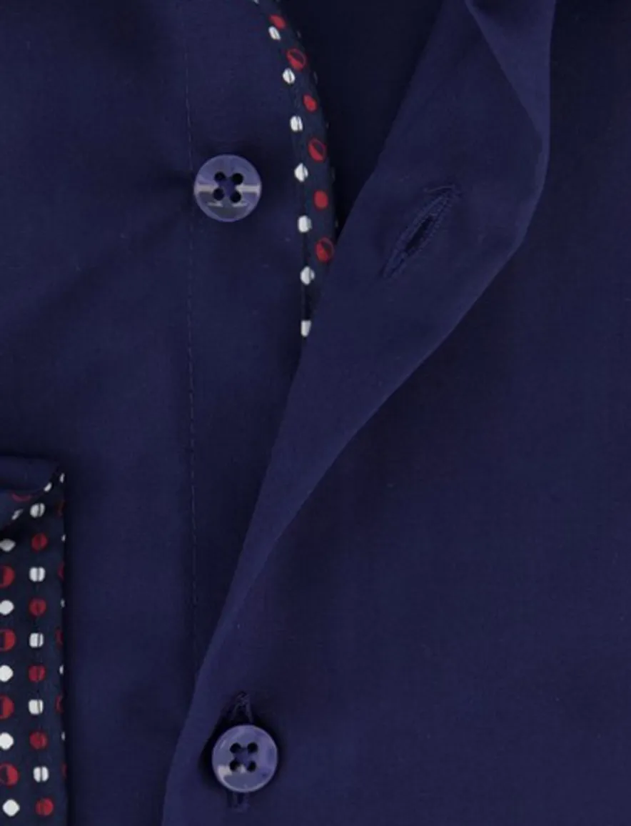 Eterna overhemd ml 5 donkerblauw slim fit strijkvrij