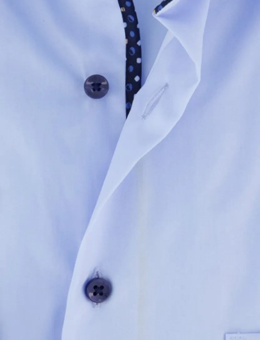 Eterna overhemd ml 5 blauw effen