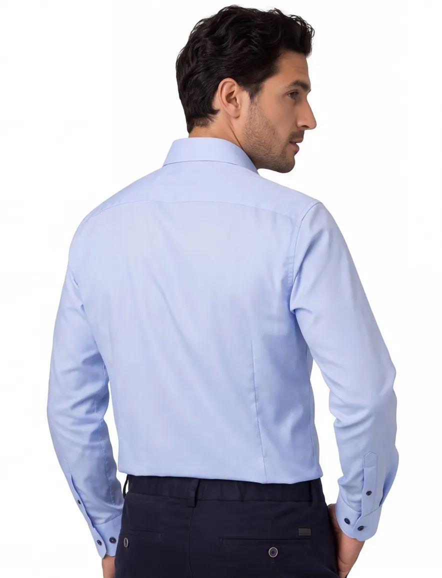 Eterna overhemd ml 5 blauw effen modern fit