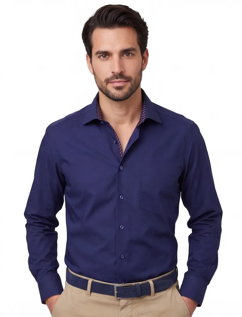 Eterna overhemd ml 5 donkerblauw strijkvrij modern fit